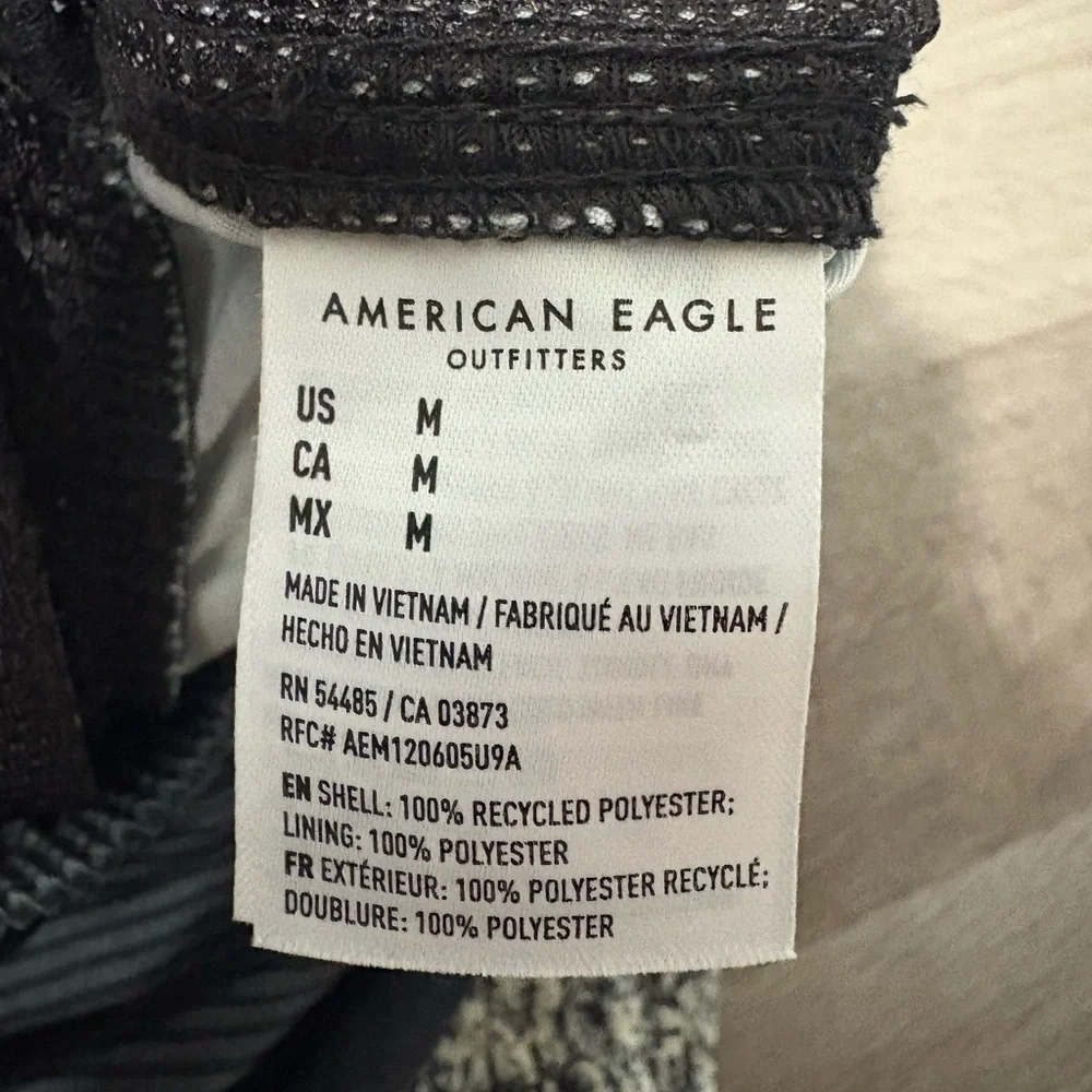 American Eagle Two-Tone Black & Gray Swim Trunks